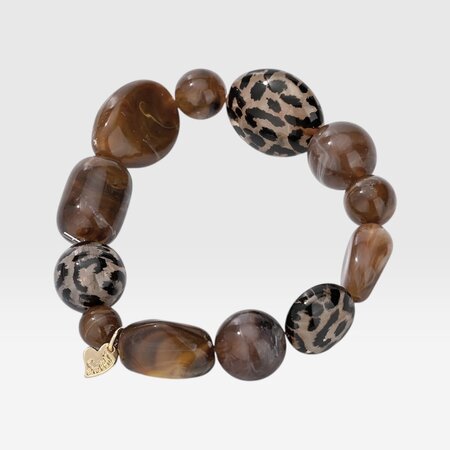 Armband bruin leopard kraal