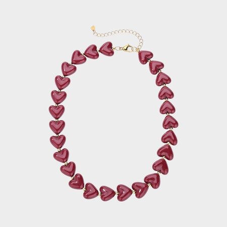 Ketting hart resin rood