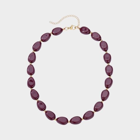 Ketting ovaal resin magenta