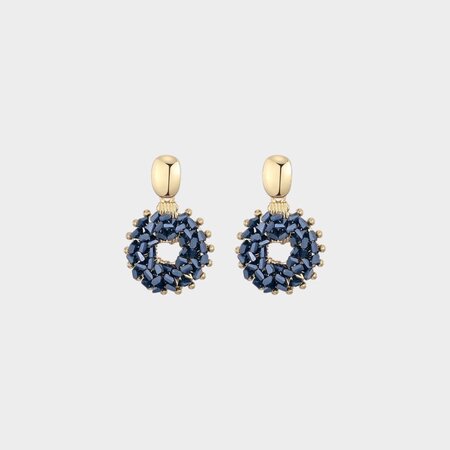 Oorbellen cirkel candy blauw