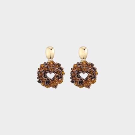 Oorbellen cirkel candy bruin