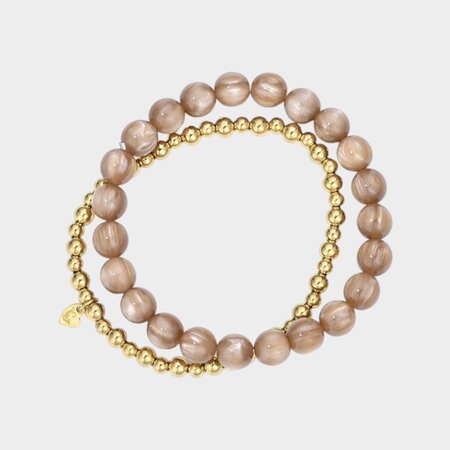 Armband set staal zand