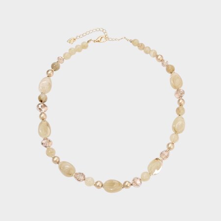 Ketting crystal resin beige