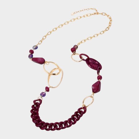 Ketting lang resin magenta
