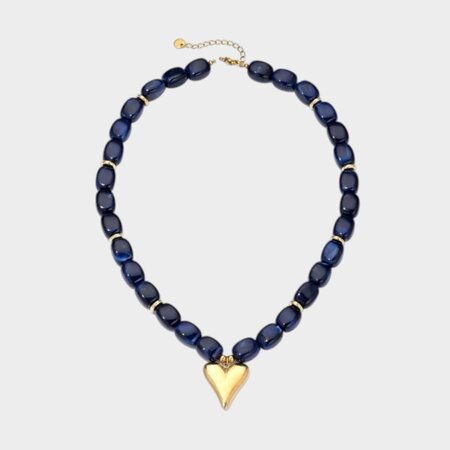 Ketting square hart blauw
