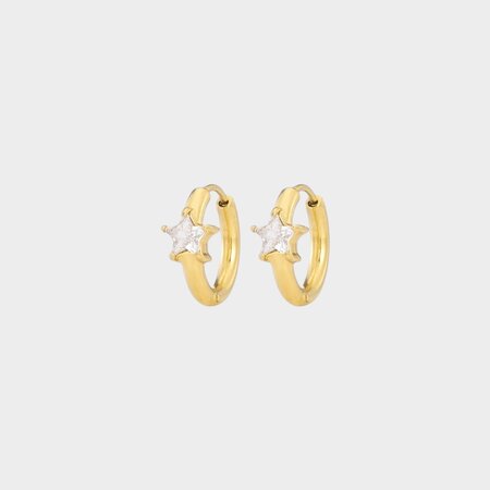 Oorbellen crystal ster goud