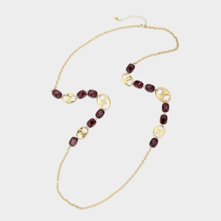 Ketting lang square bordeaux