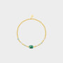Armband staal steen groen