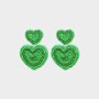 Oorbellen kraal hart groen