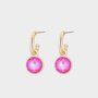 Oorbellen creool crystal fuchsia