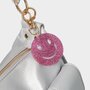 Sleutelhanger smiley roze