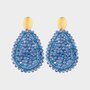 Oorbellen draad crystal blauw