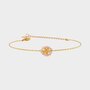 Armband staal roze bloem