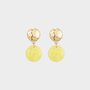 Oorbellen resin rond geel