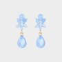 Oorbellen crystal bloem blauw