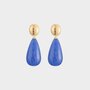 Oorbellen drop resin blauw