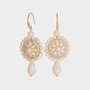 Oorbellen haak crystal beige