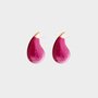 Oorbellen staal drop fuchsia