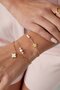 Armband staal parel bloem
