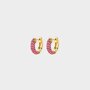 Oorbellen creool zirconia fuchsia