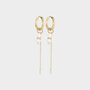 Oorbellen ketting duo wit