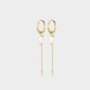 Oorbellen ketting parel wit