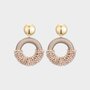 Oorbellen knop cirkel nude