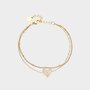 Armband dubbel hart schelp
