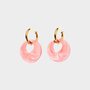 Oorbellen creool resin roze