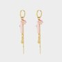 Oorbellen ketting kraal roze