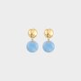 Oorbellen resin rond blauw