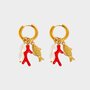 Oorbellen creool koraal rood