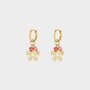 Oorbellen creool bloem rood
