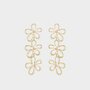 Oorbellen trio bloem beige