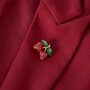Broche crystal aardbei