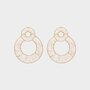 Oorbellen dubbel cirkel beige