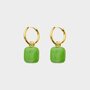 Oorbellen enamel groen staal
