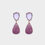 Oorbellen druppel crystal paars