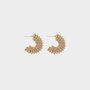 Oorbellen creool kraal beige