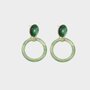 Oorbellen duo resin groen
