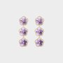 Oorbellen trio bloem paars