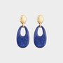 Oorbellen druppel resin blauw