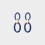 Oorbellen resin schakel blauw