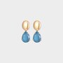 Oorbellen crystal druppel blauw