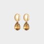 Oorbellen crystal druppel bruin