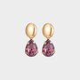 Oorbellen crystal druppel paars