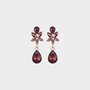 Oorbellen bloem crystal bordeaux