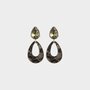 Oorbellen resin crystal olijf
