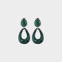 Oorbellen resin crystal groen