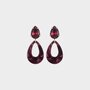 Oorbellen resin crystal rood